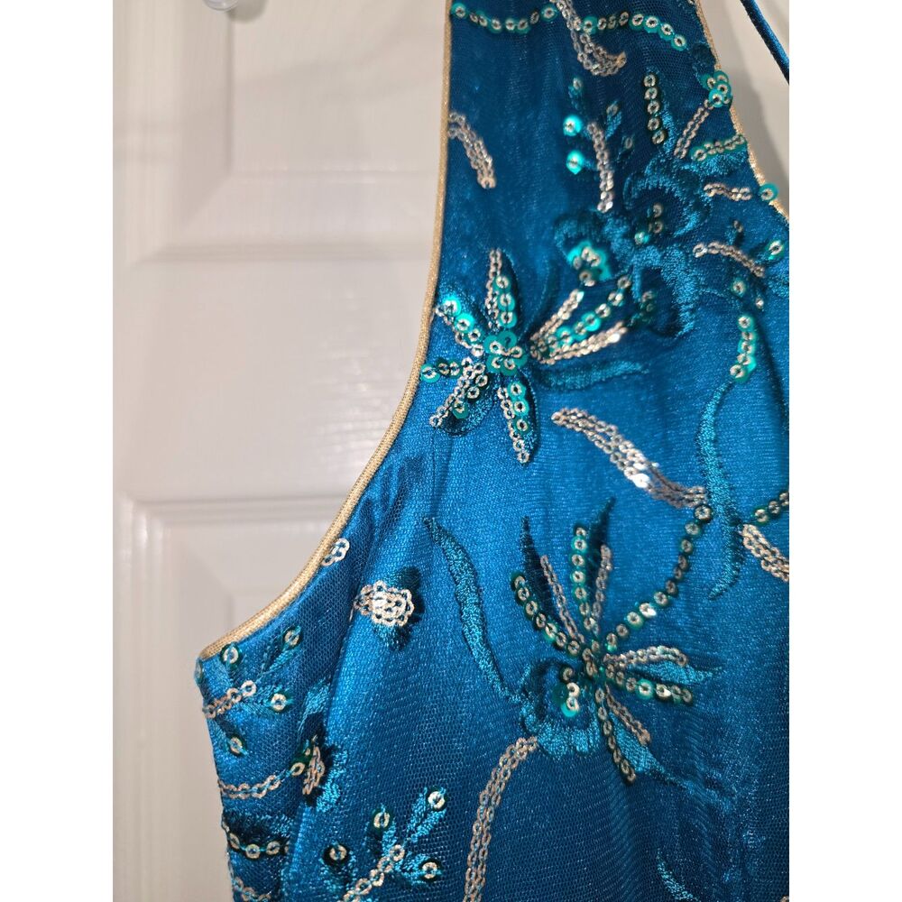 Anarkali Flared Gown - Teal - Picture 5 of 12